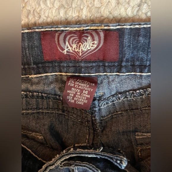 Women's Angels Jeans Size 14 Blue Denim Capris - Picture 6 of 12